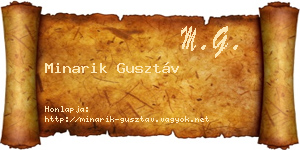 Minarik Gusztáv névjegykártya